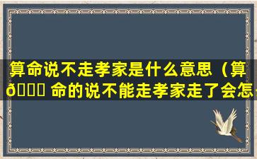 算命说不走孝家是什么意思（算 💐 命的说不能走孝家走了会怎么样）